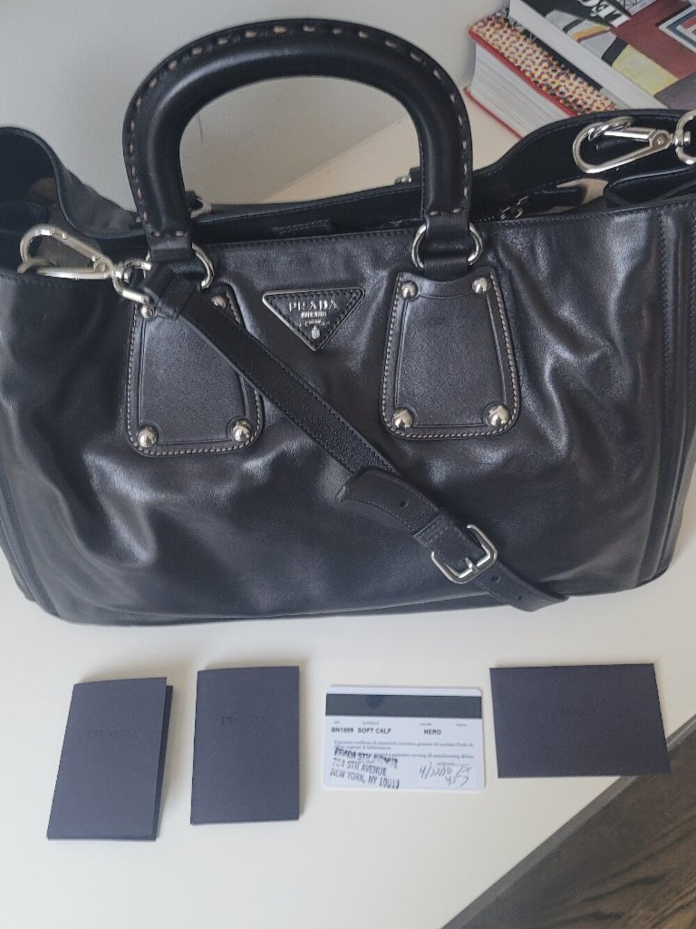 PRADA Soft Calf Leather Black  Crossbody Bag - Picture 13 of 15
